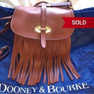 Dooney Bourke Fringe Lulu Fiona Brown Leather Bag